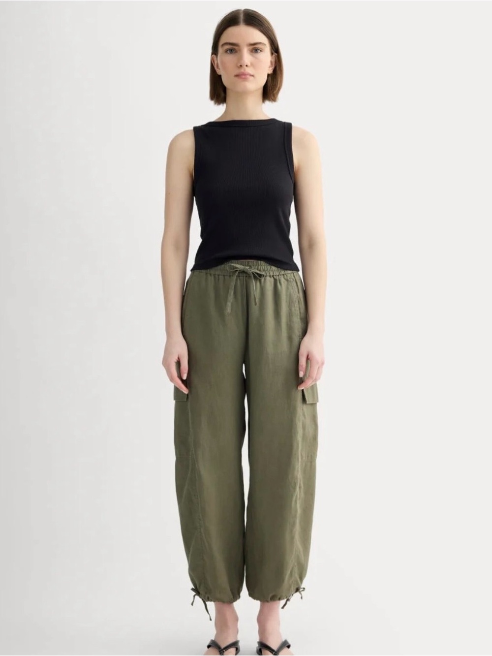 NWT Everlane the cargo curve pant in linen